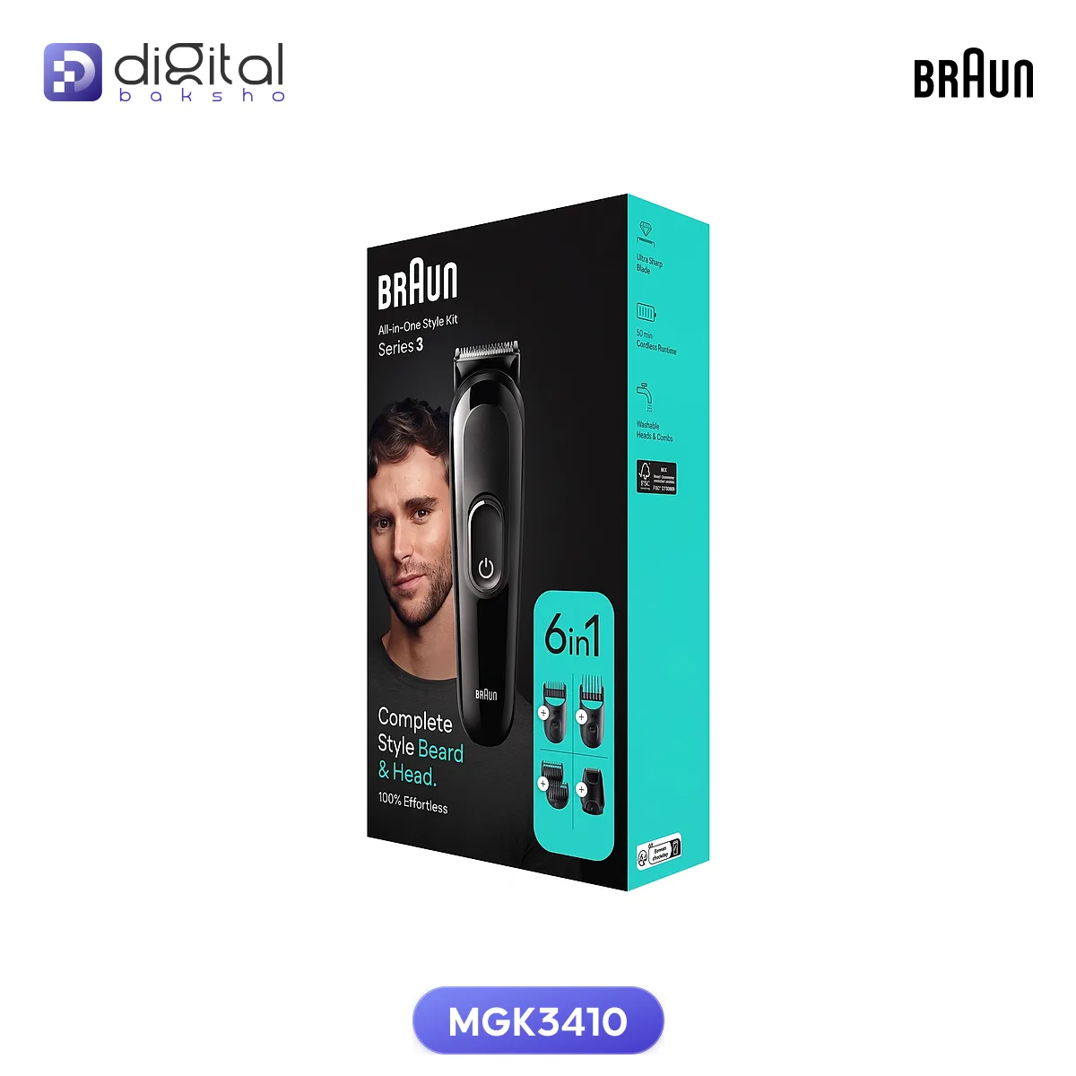 Braun MGK3410 6-in-1 Beard & Hair Trimmer - Cordless Grooming Kit alternate view