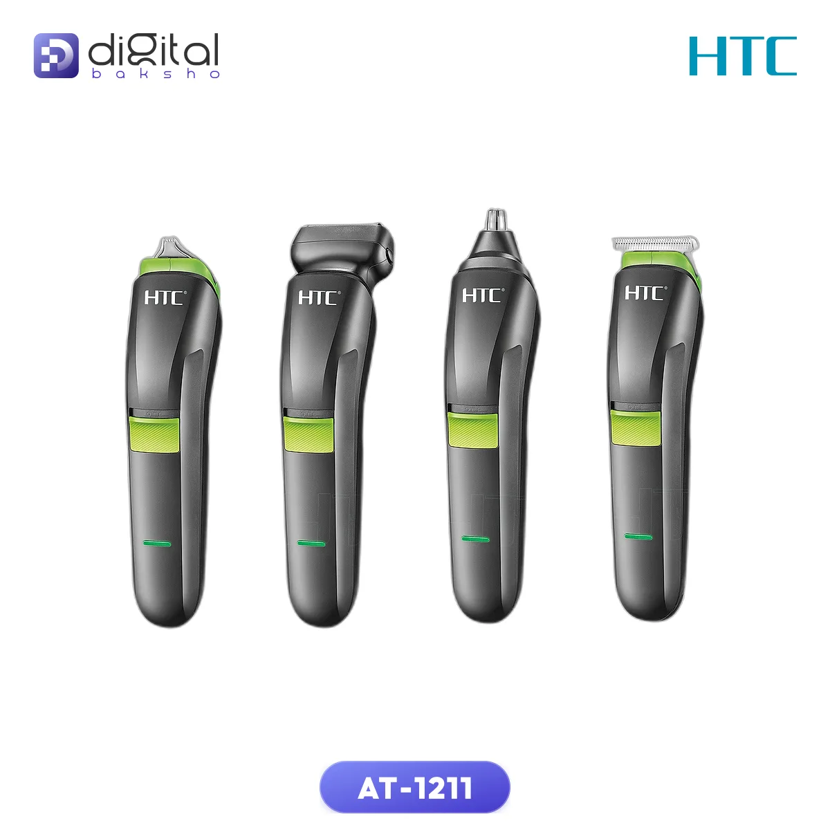 HTC AT-1211 4-in-1 Electric Grooming Kit - Rechargeable Hair & Beard Trimmer with Stainless Steel Blades alternate view
