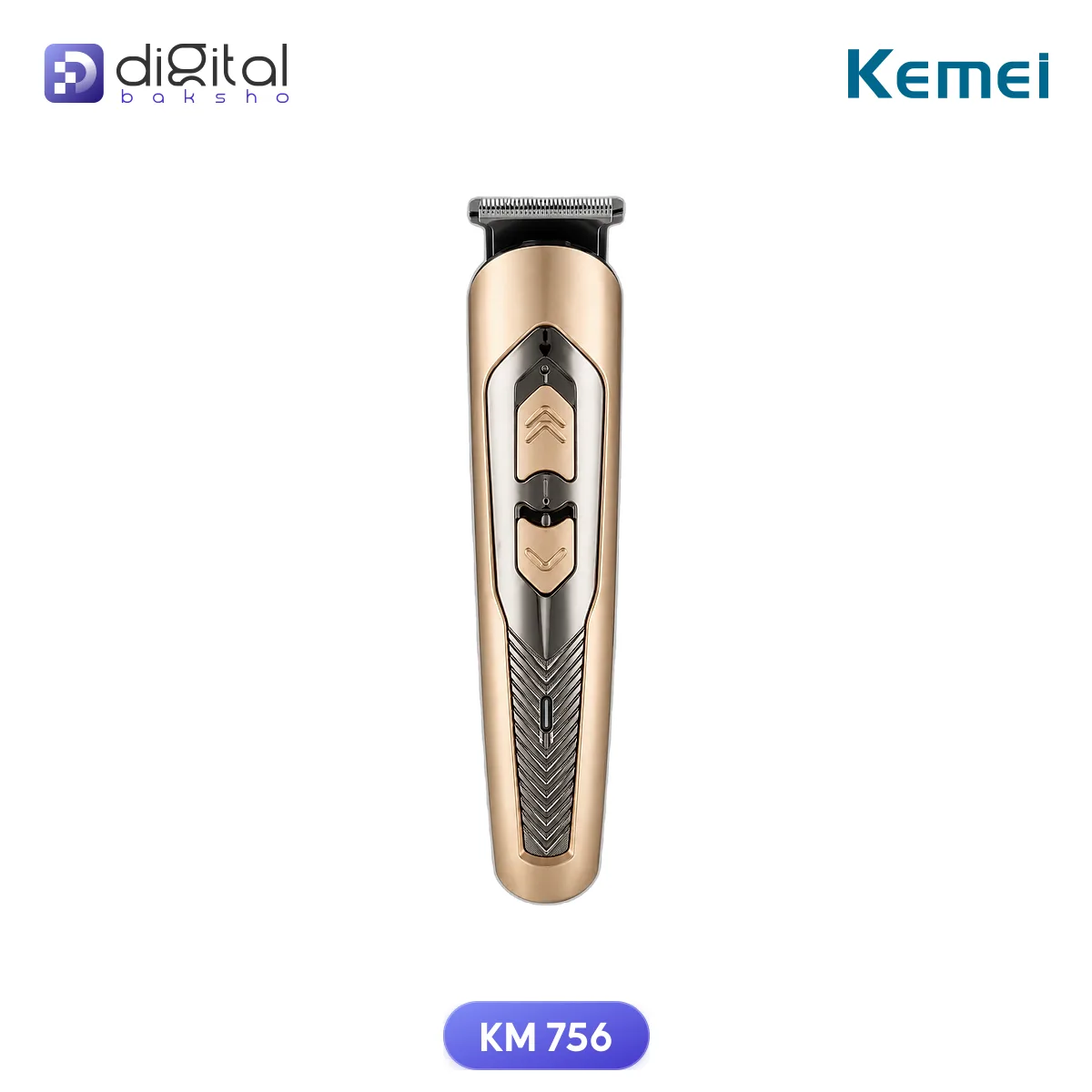 Kemei KM 756 Hair Trimmer & Clipper for Men - Titanium Blade, Cordless Rechargeable