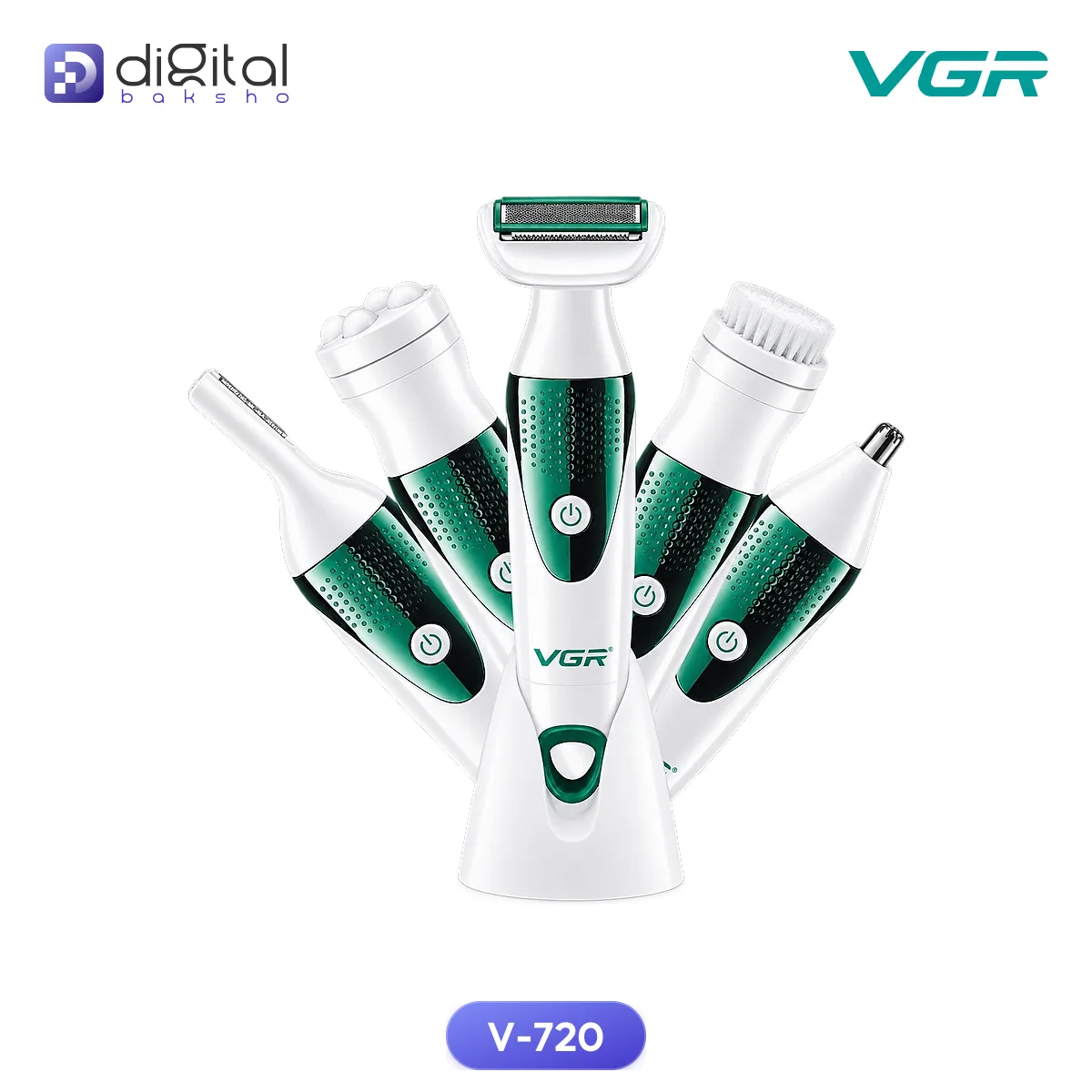 VGR V-720 5-in-1 Professional Lady Care Set - USB Rechargeable Grooming Kit for Women