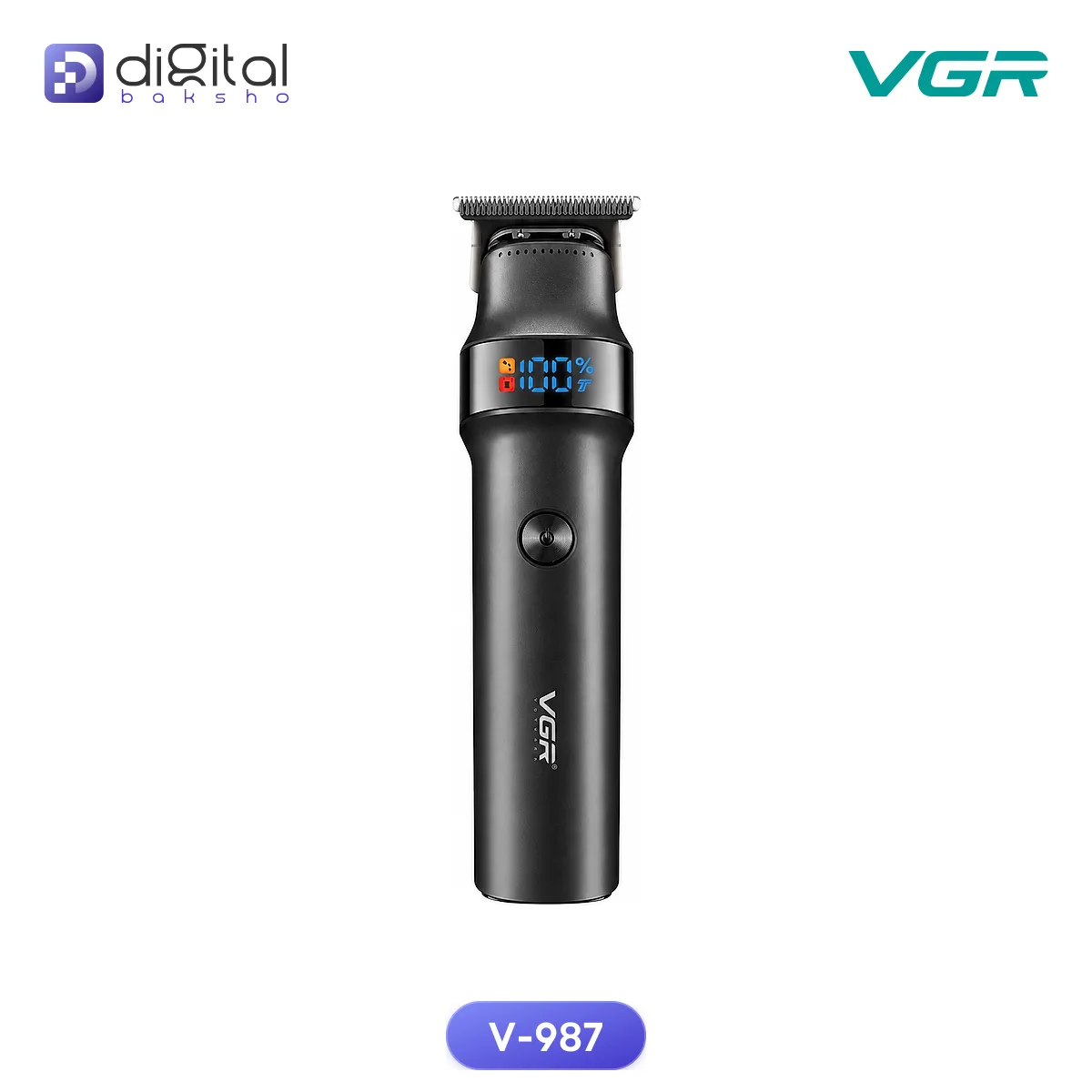 VGR V-987 Professional Hair & Beard Trimmer - 400 Min Runtime, USB-C, LED Display
