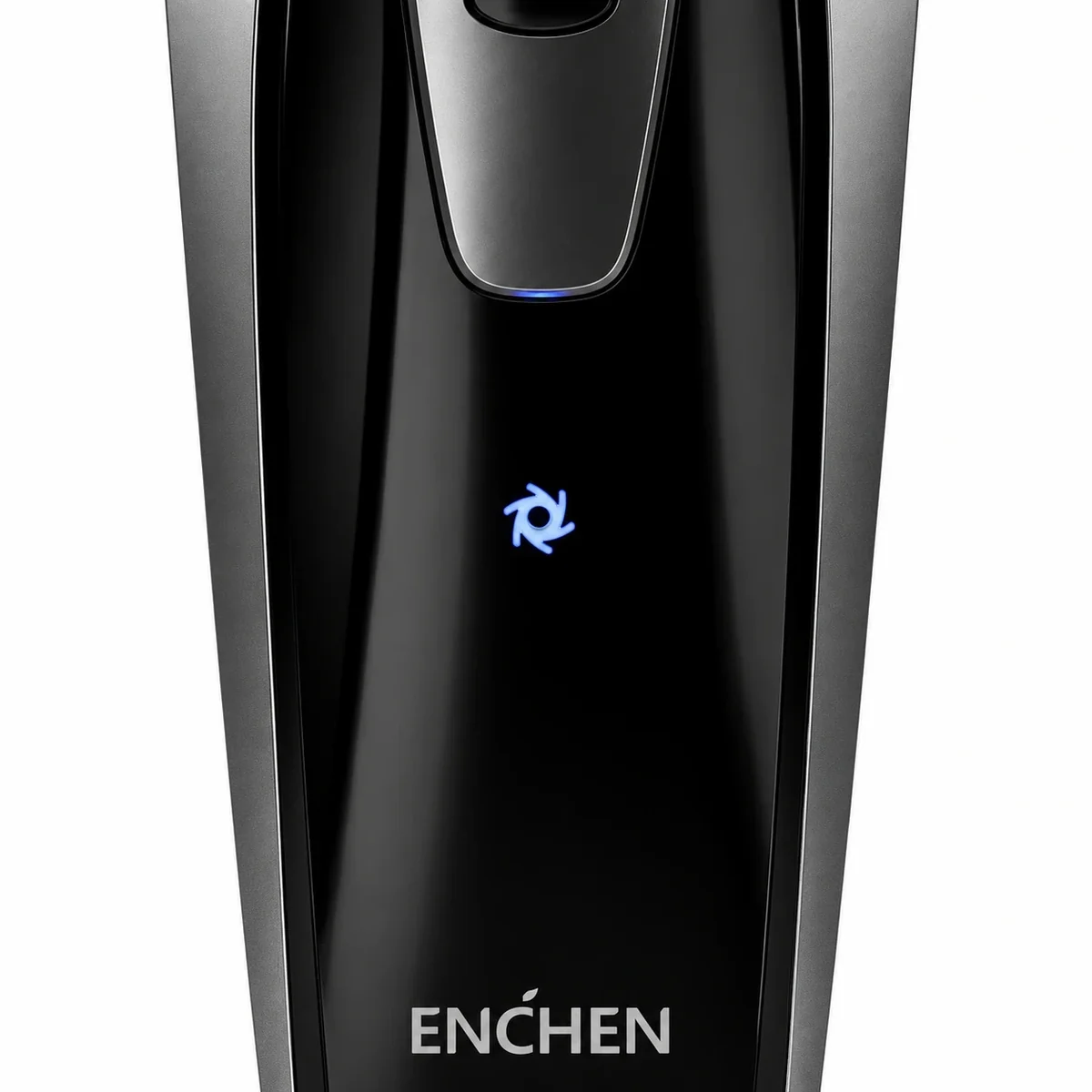Xiaomi ENCHAIN Blackstone 3D Electric Shaver, Close-up front view showing blue icon and text