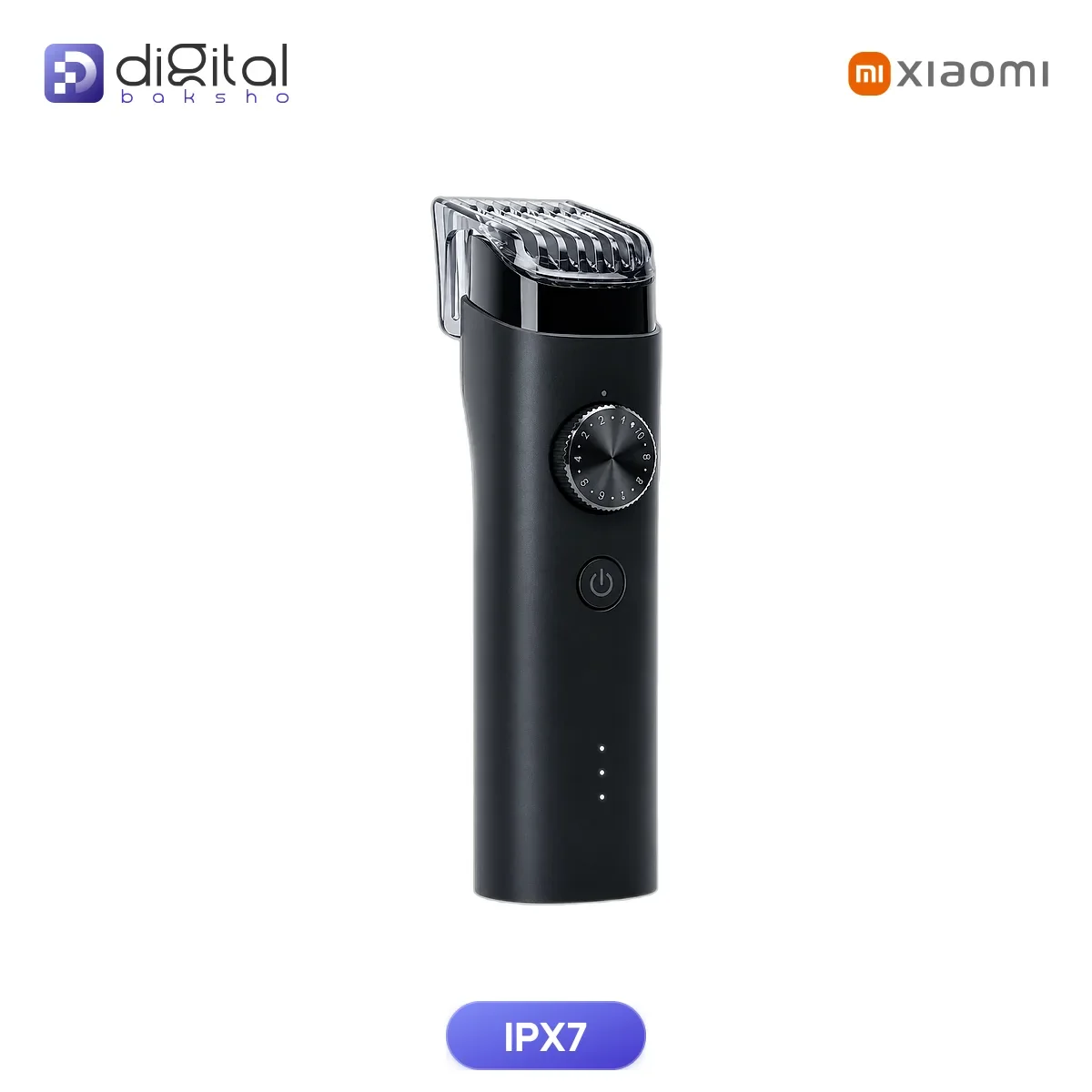 Xiaomi Mi IPX7 Waterproof Hair and Beard Trimmer, Angled perspective showing 40-setting dial